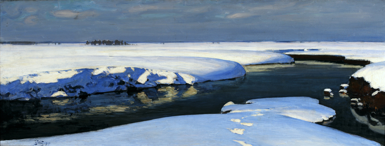 Paysage d'hiver avec rivière