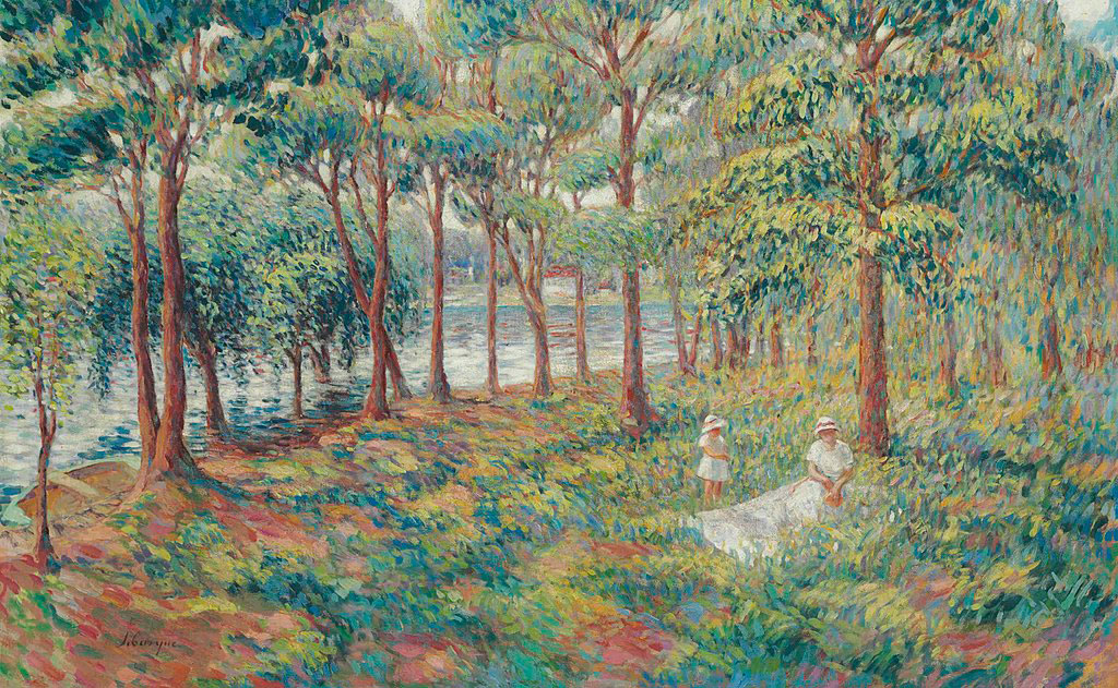 Madame Lebasque et sa fille au bord de la Marne