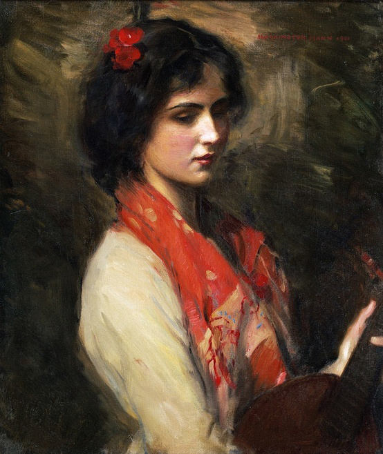 Young Woman with Mandolin