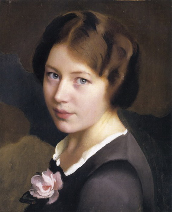 Girl with a pink rose