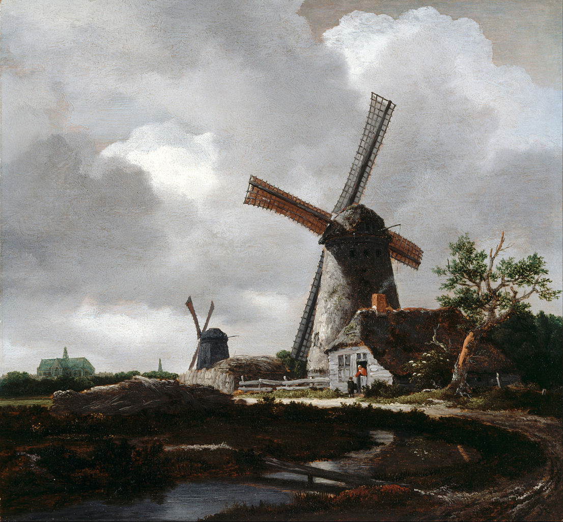 Lanscape with windmills near Haarlem