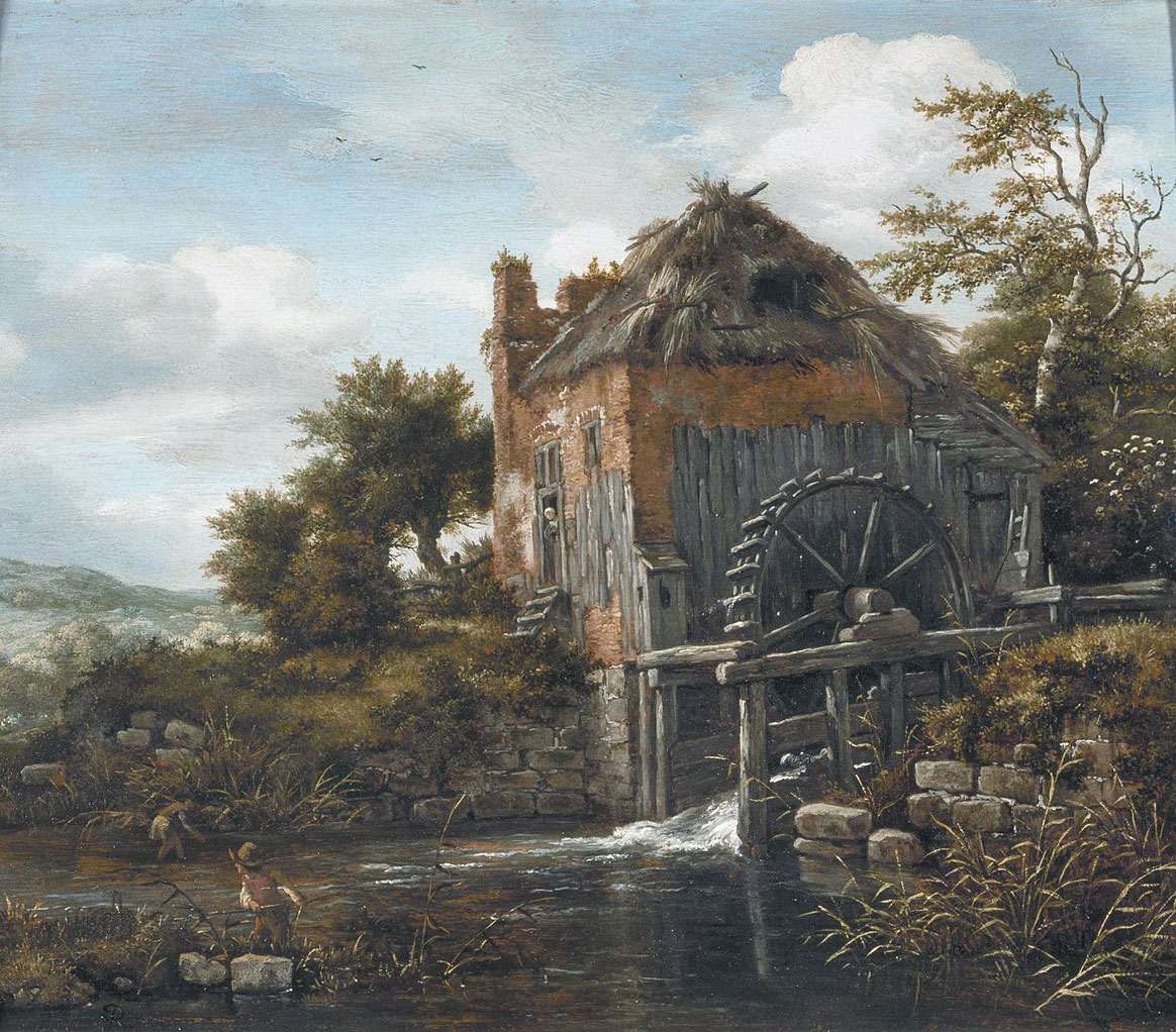 Watermill near a farm