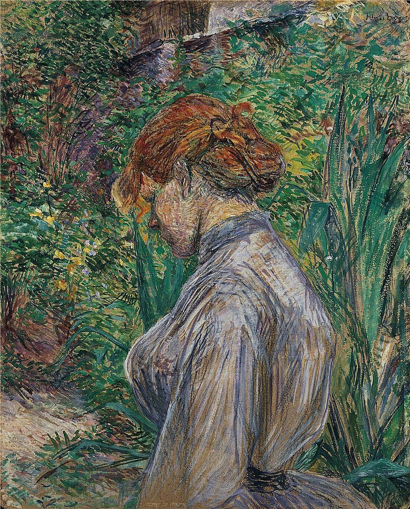 Femme rousse dans le jardin du père Forest