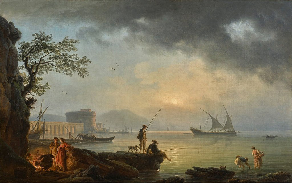 Lever de soleil, scène méditerranéenne