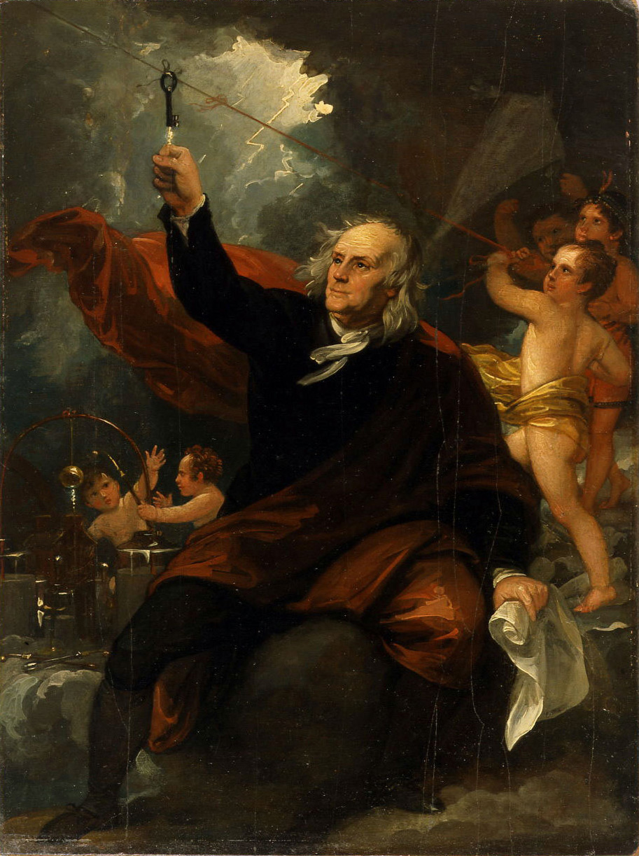 Benjamin Franklin drawing electricity from the sky