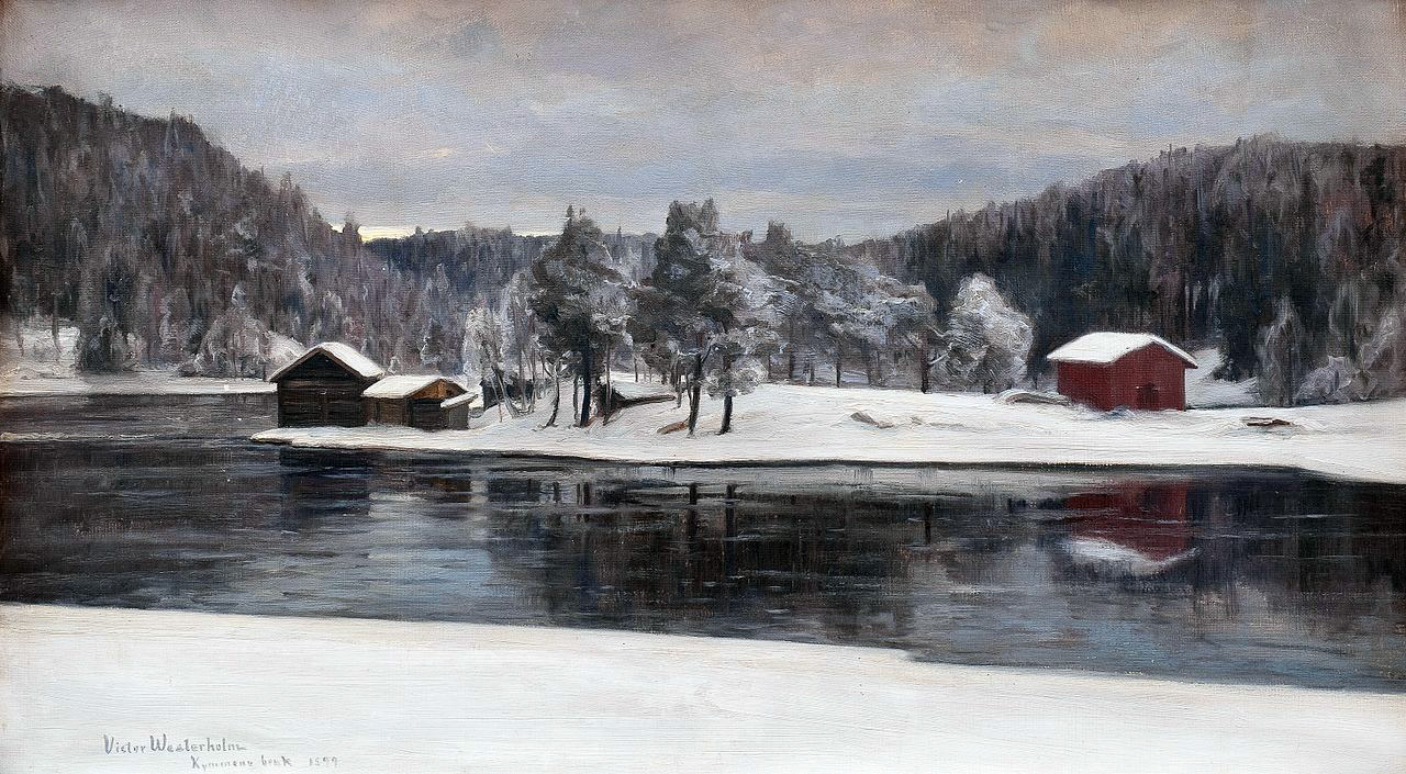 Winter landscape from Kymmene bridge