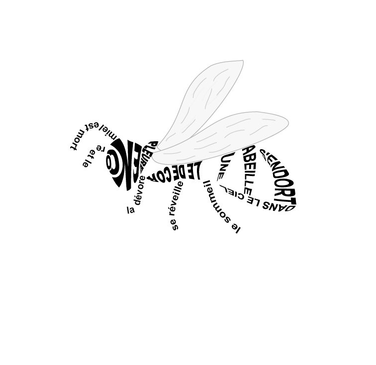 abeille calligramme