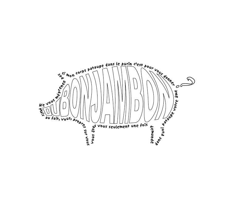 cochon calligramme