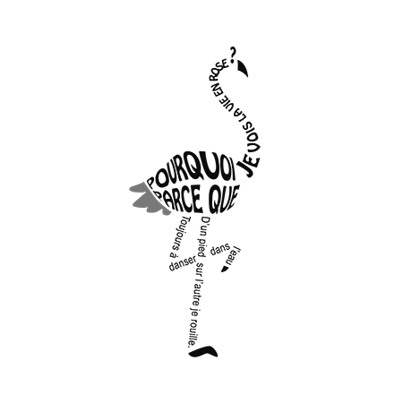 flamant rose calligramme