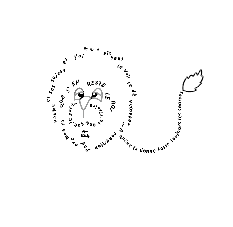 lion calligramme