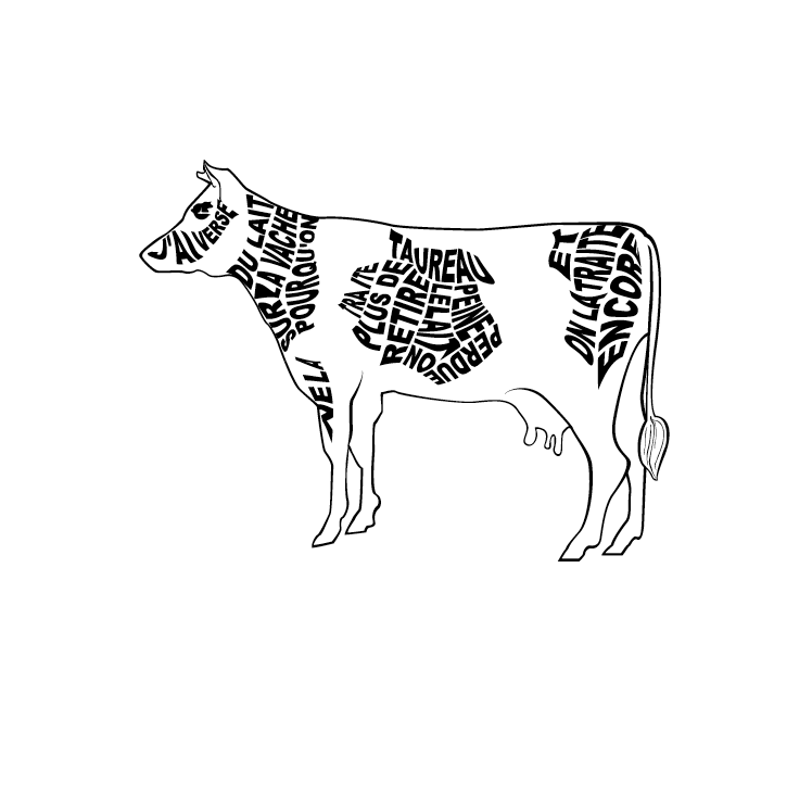 vache calligramme